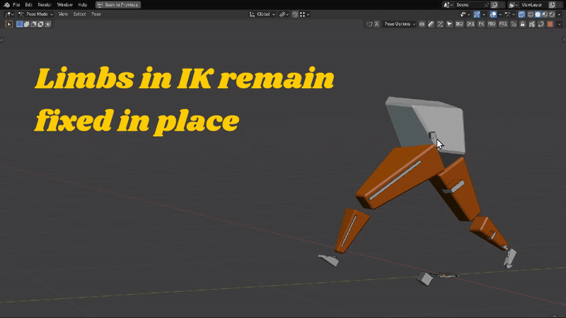 Limbs in IK remain fixed in place